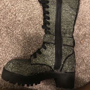 Combat bling boots